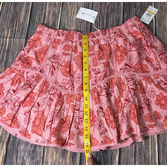 Jessica Simpson Womens Flowers 2 Piece Sleeveless Top Pleated Skirt Set Sz L - Picture 11 of 14